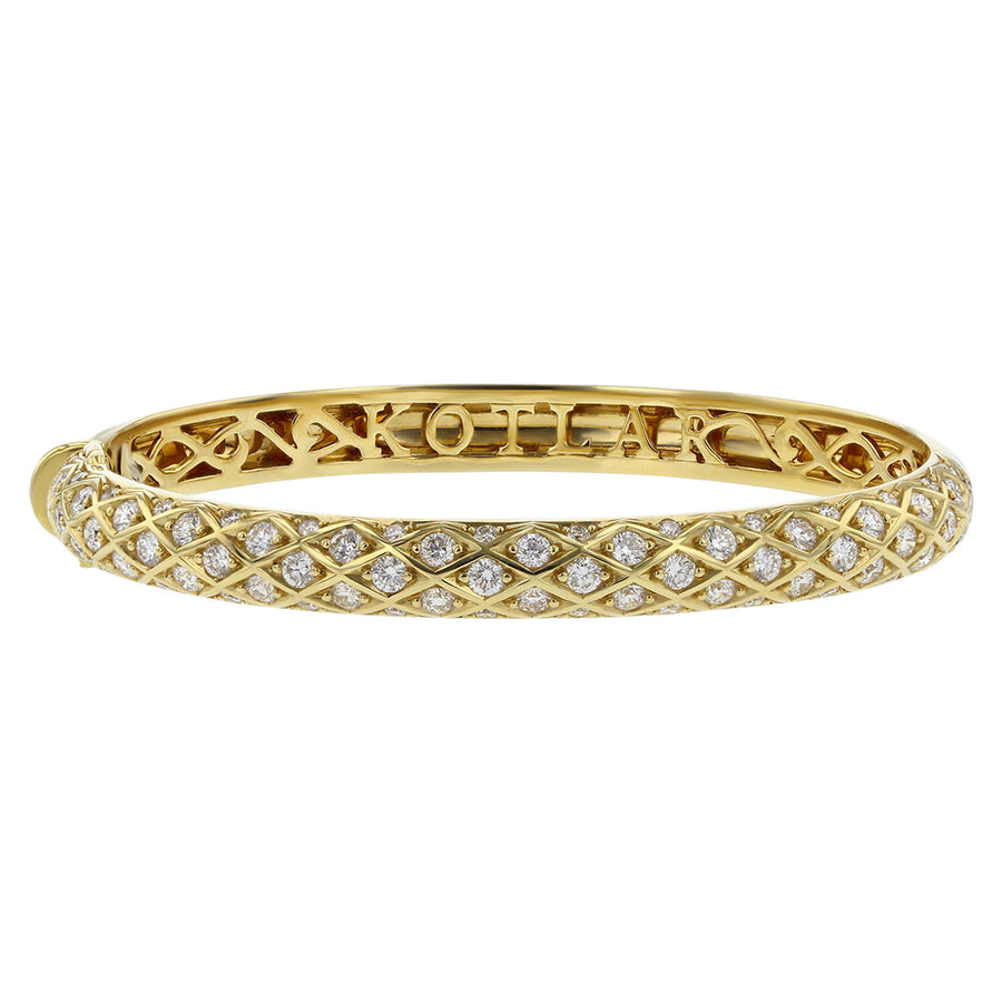 Criss Cross Artisan Pave Half Way Bangle