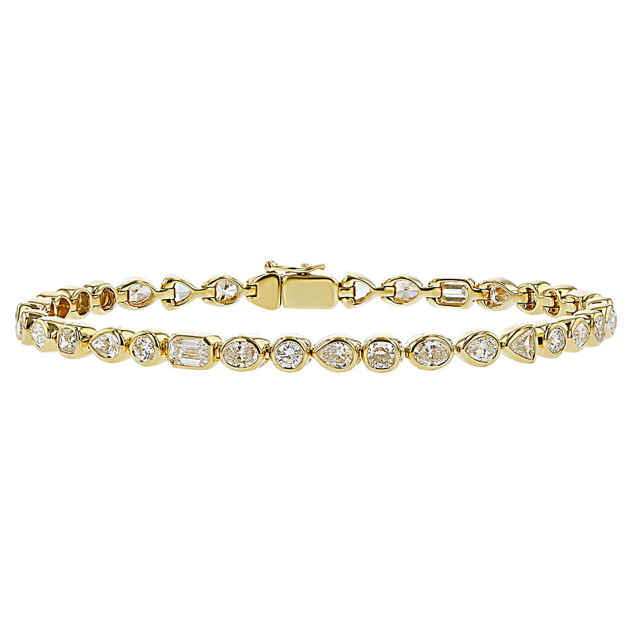 Portofino Mixed Shape Diamond Line Bracelet