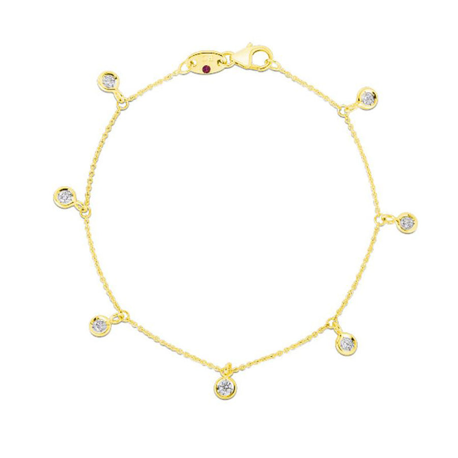 18K 7 Station Dangling Diamond Bracelet