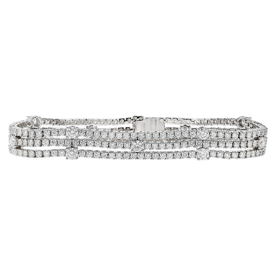 Classic Three Row Diamond Bracelet