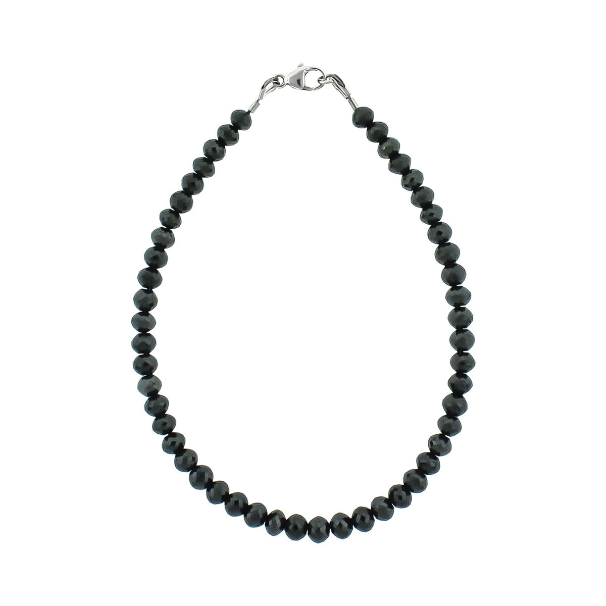 22K Gold 'Om' Bracelet with Diamond & Black Beads For Women - 1-1-GBR2530  in 8.750 Grams