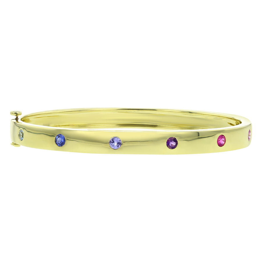 Moderne Deco Burnished Sapphire Bangle