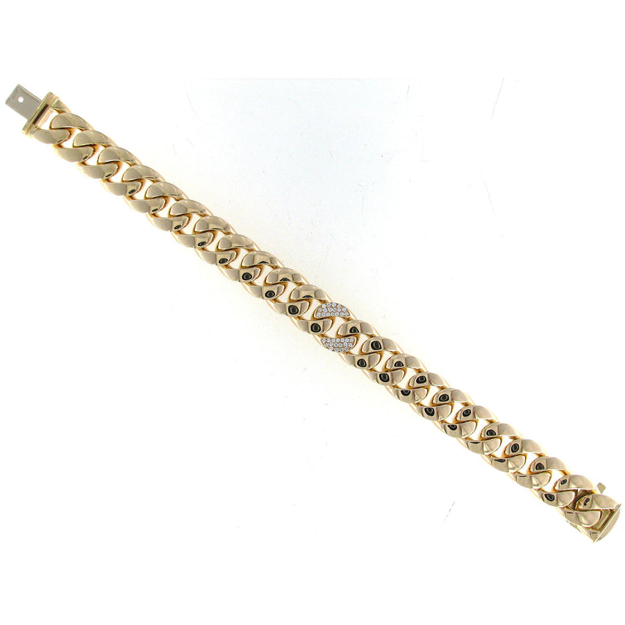 18k Yellow Gold Oro Diamond Link Bracelet