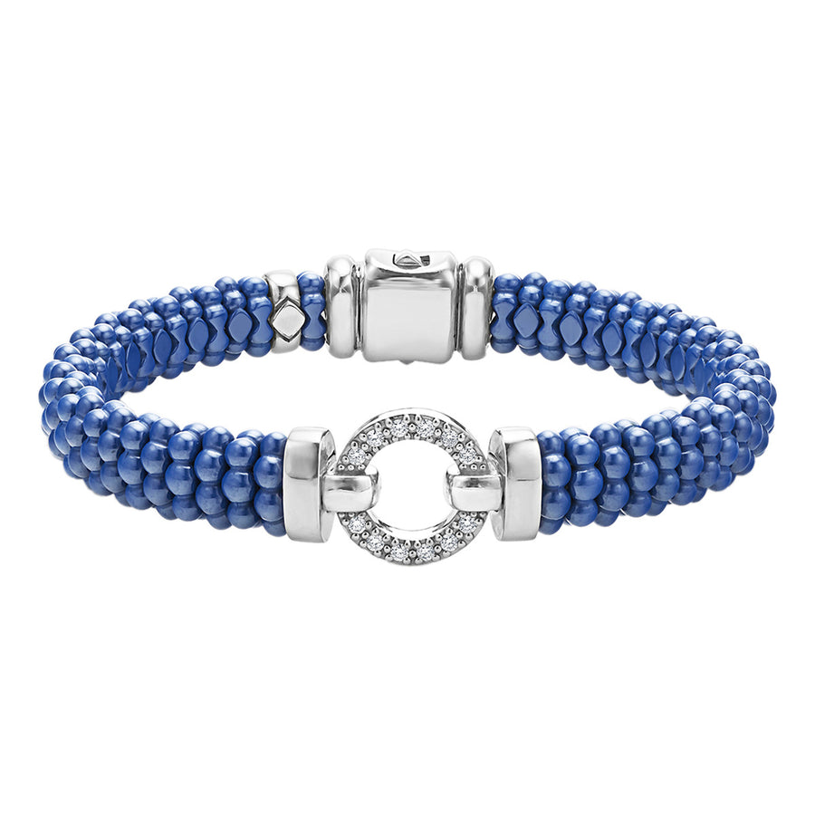 Ceramic and Diamond Circle Rope Bracelet