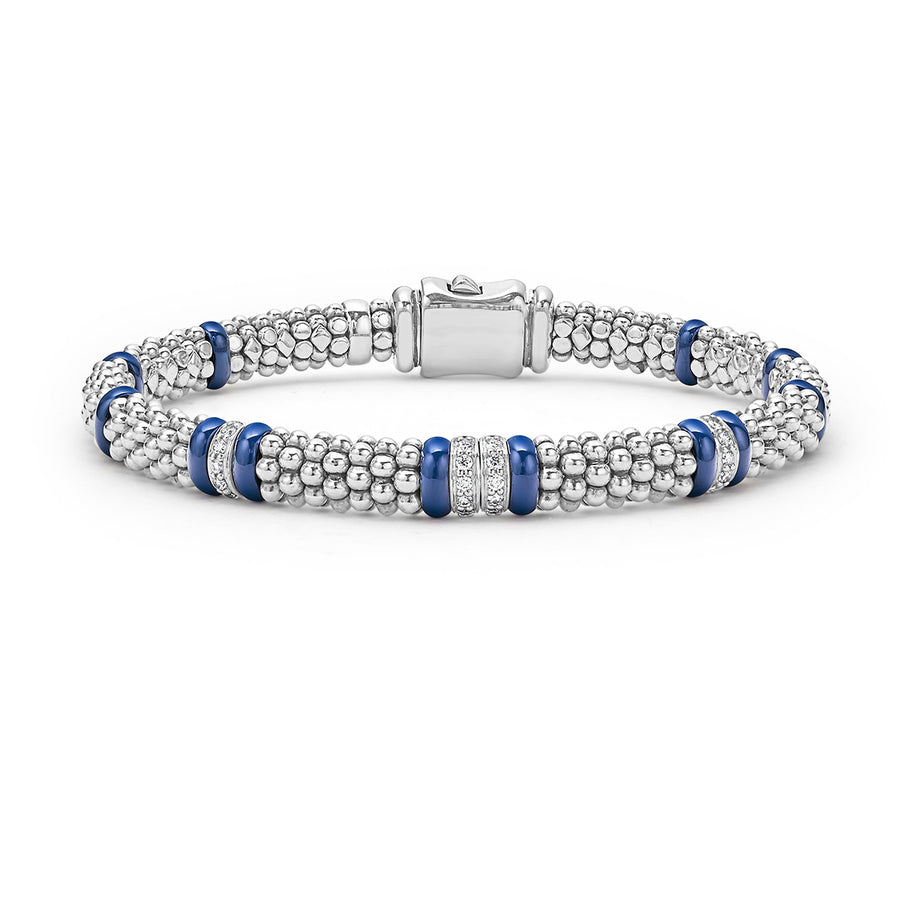 Four Station Diamond Caviar Bracelet