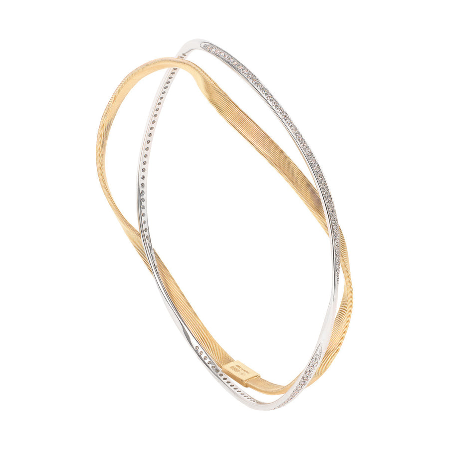 18K Yellow and White Gold Marrakech Diamond Bangle Set