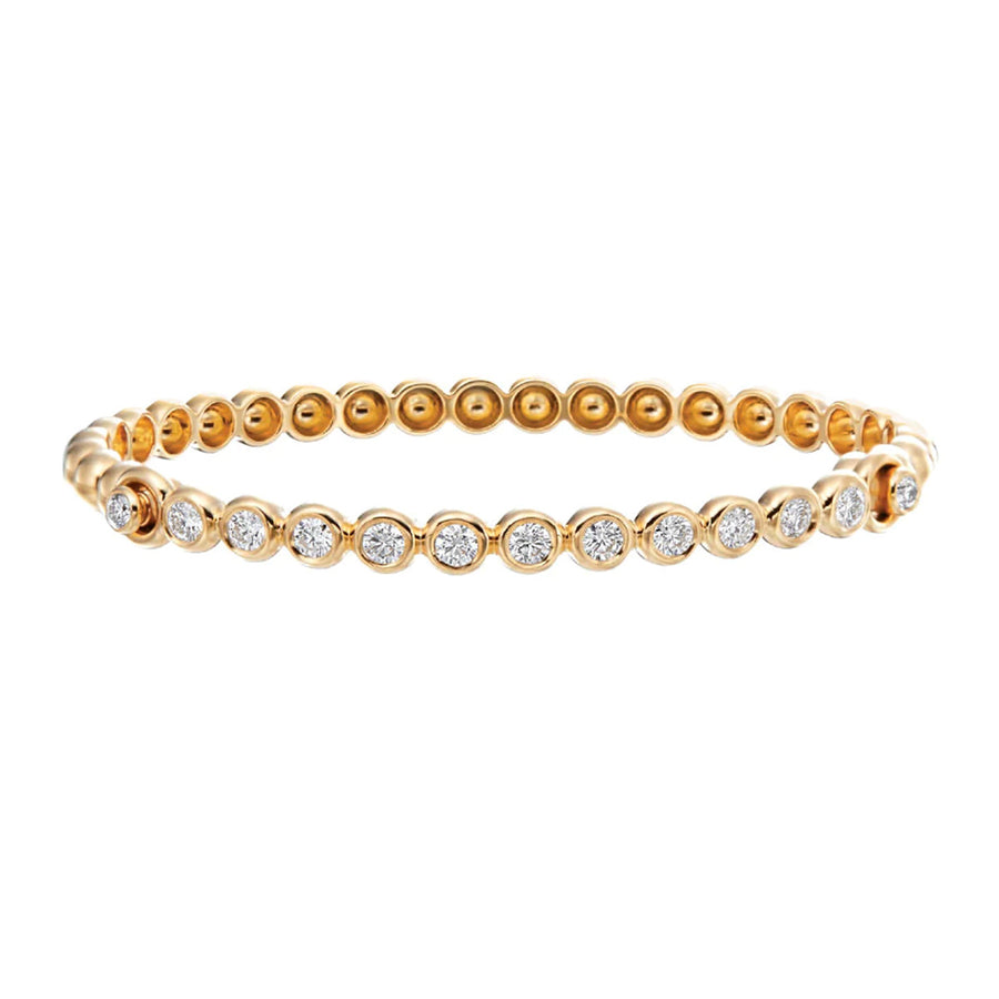 18K Yellow Gold Diamond Nutmeg Bangle Bracelet