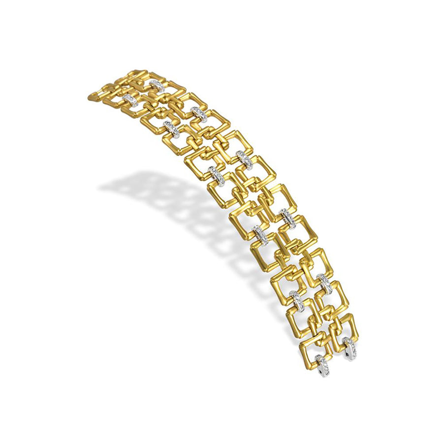 18K Yellow and White Gold Diamond Bracelet