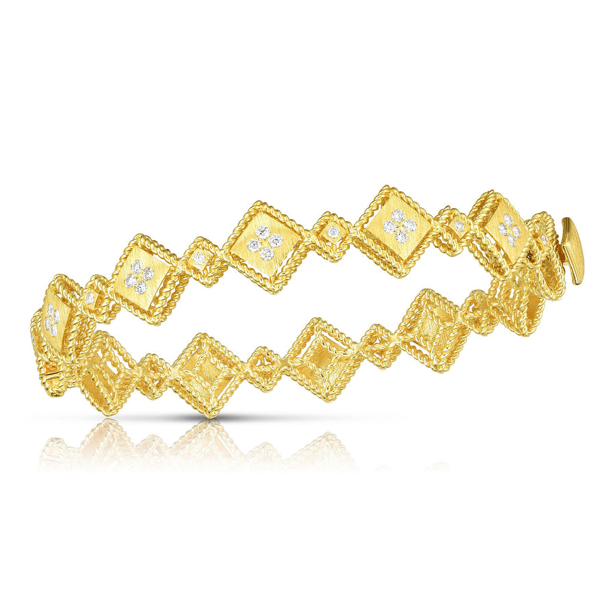 18K Palazzo Ducale Satin Bangle with Diamond Accent