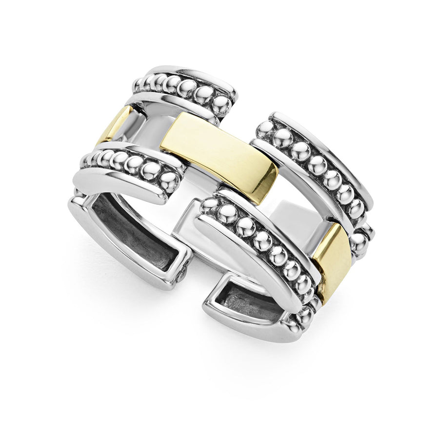 Gold Caviar Link Ring