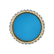 Turquoise Ring in Yellow Gold with Diamonds