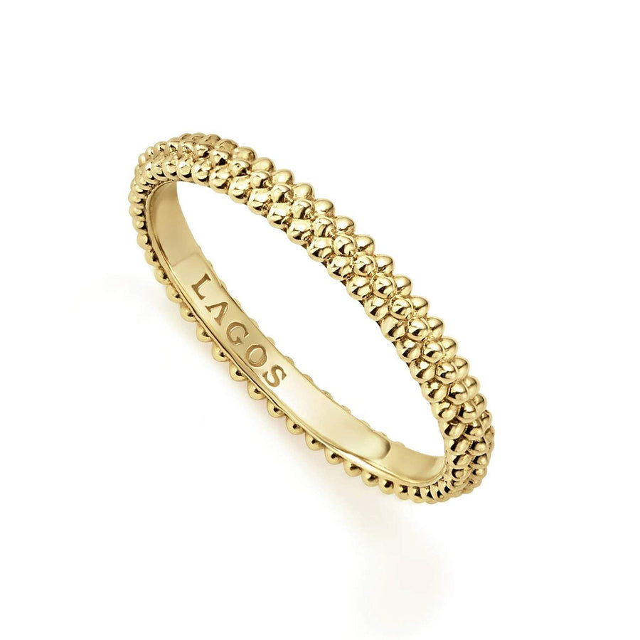 18k Gold Caviar Stacking Ring