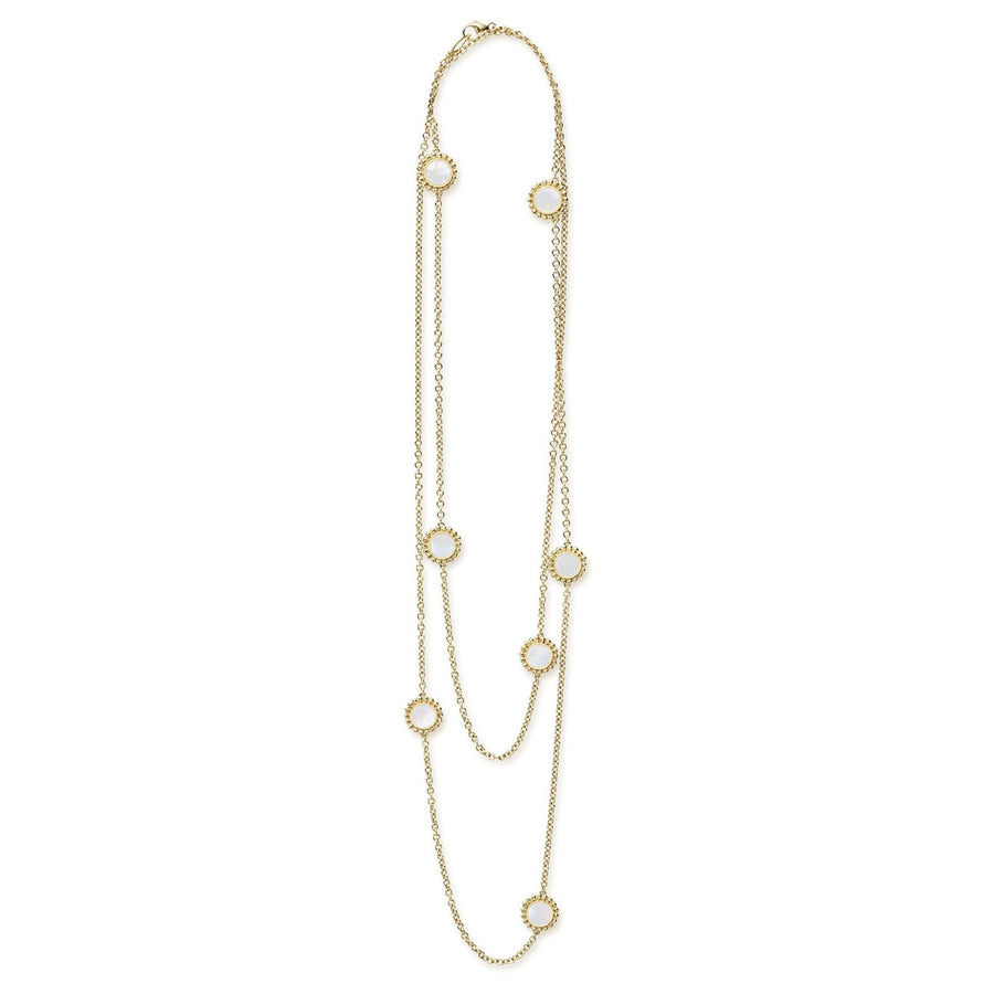 Seven Station Round Mother of Pearl Necklace