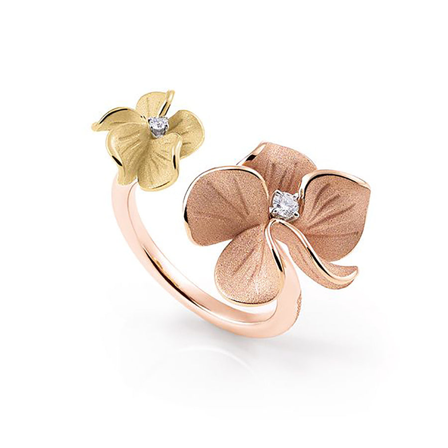 18K Pink Champagne and Yellow Sunrise Gold with Diamonds