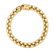 18K Yellow Designer Gold Bead Link Bracelet