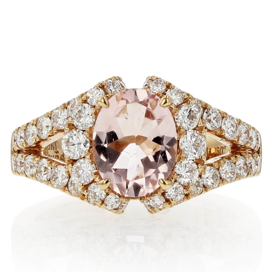 Pastel Morganite and Diamond Ring