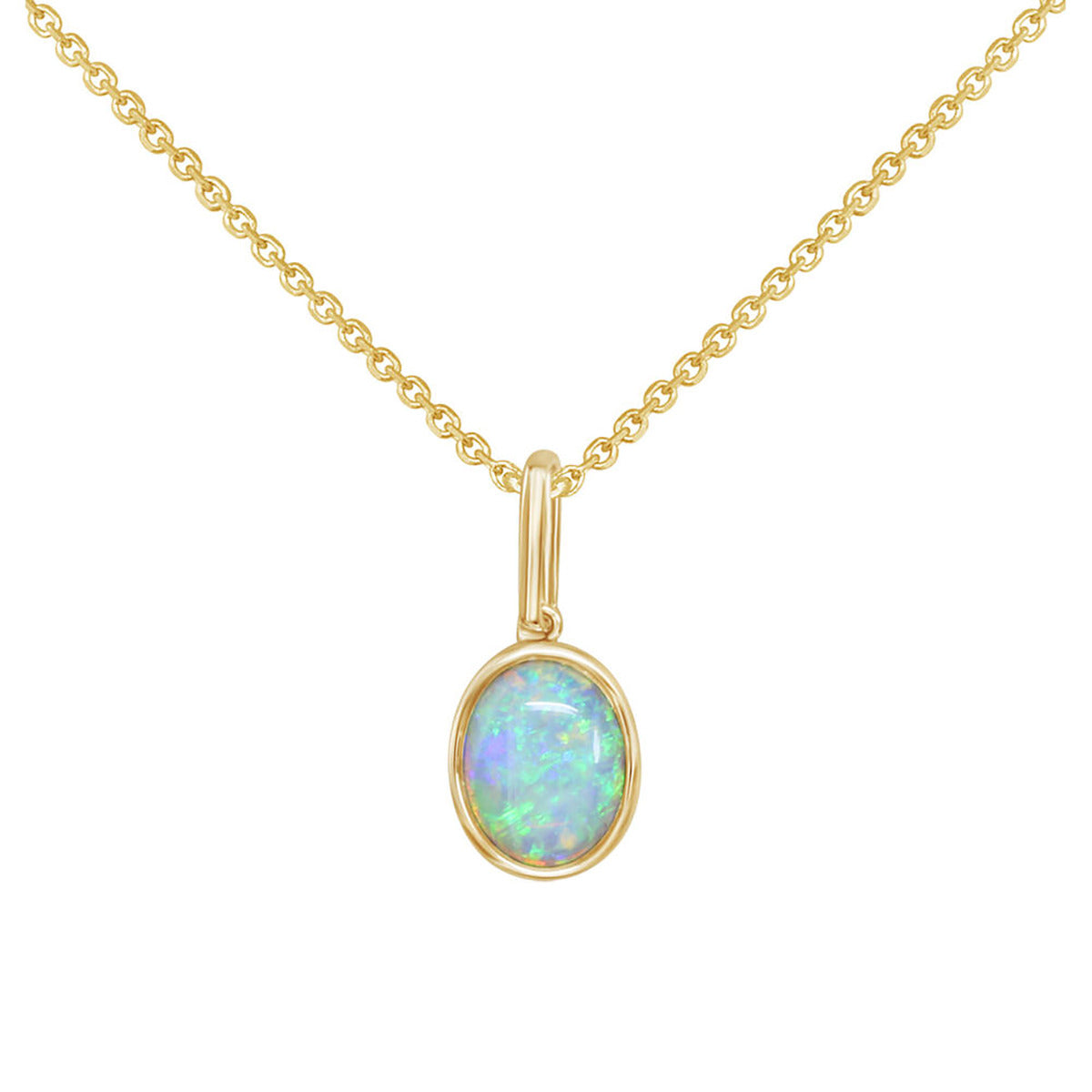 14K Yellow Gold Opal Charm hotsell or Pendant