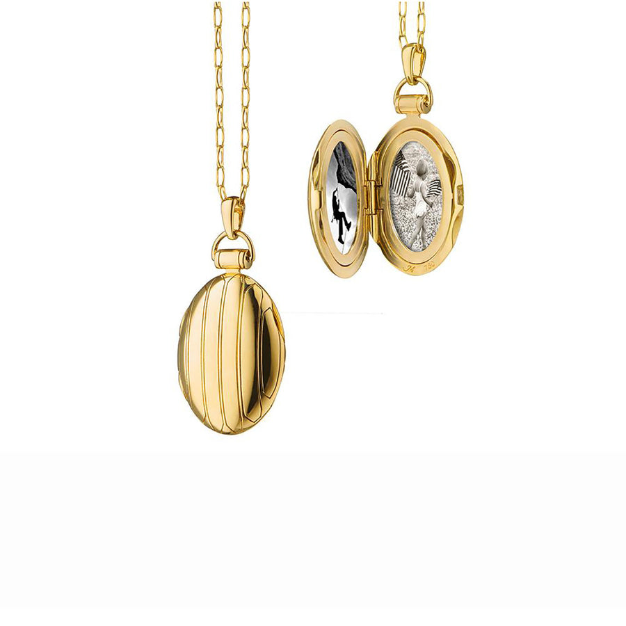 Oval Pinstripe Locket