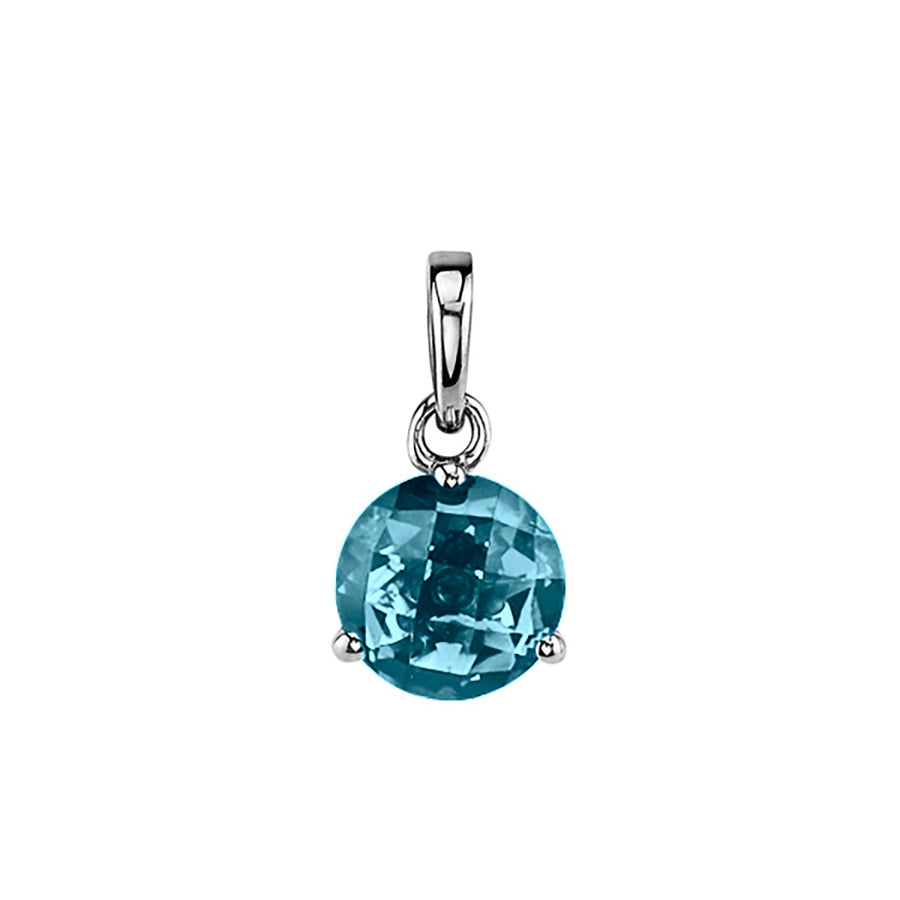 London Blue Topaz 14K White Gold Pendant