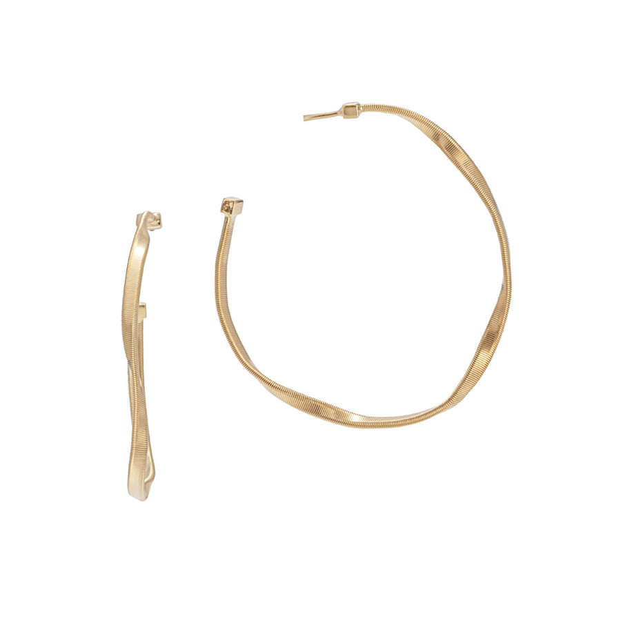 18K Yellow Gold Medium Hoop Earrings