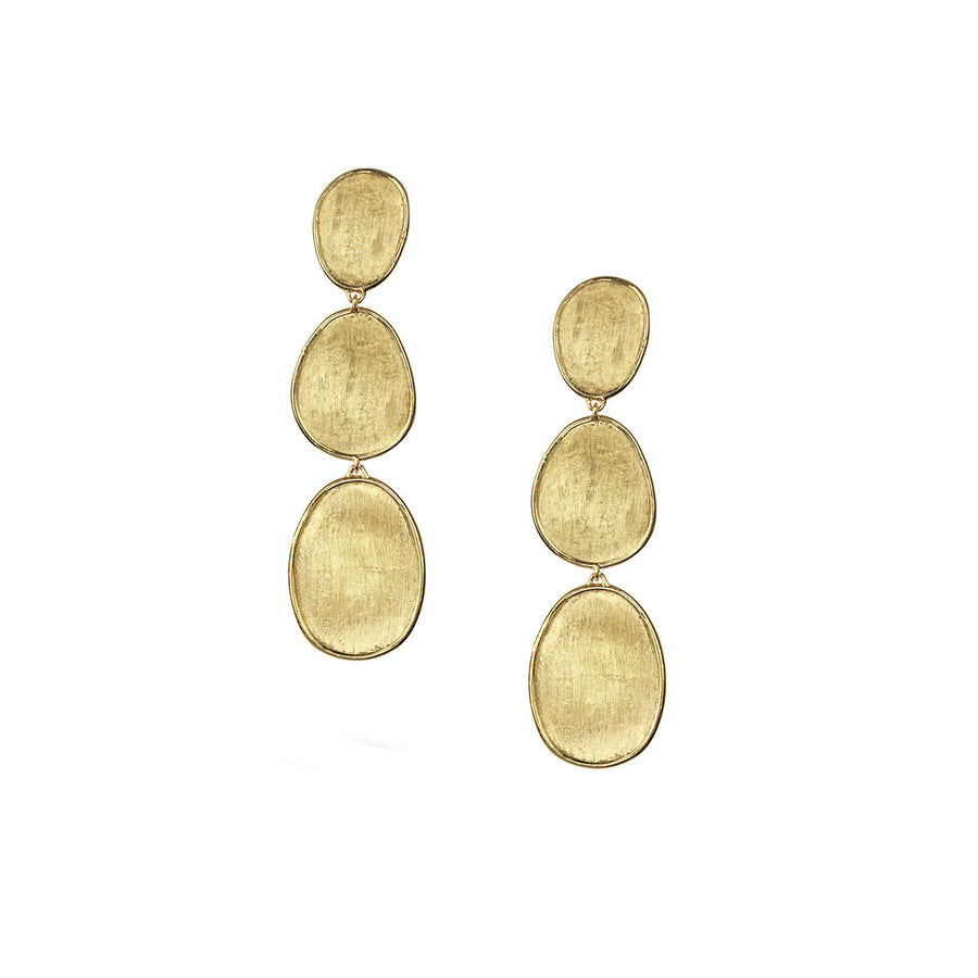 18K Yellow Gold Small Triple Drop Earrings