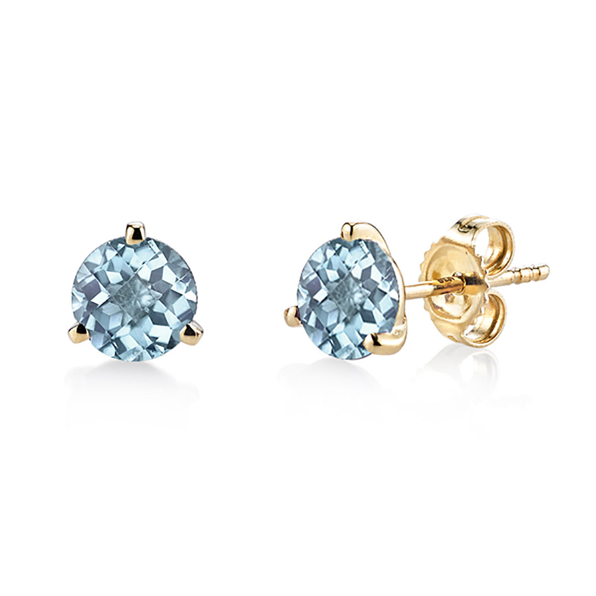 14k Solid Yellow Gold Earrings .686ctw Natural selling Aquamarine & White Topaz with COA