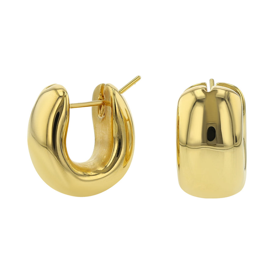 18k Yellow Gold Huggie Hoop Earrings