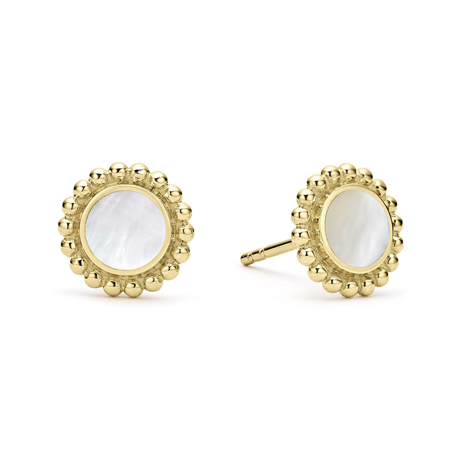 Round Mother of Pearl Stud Earrings