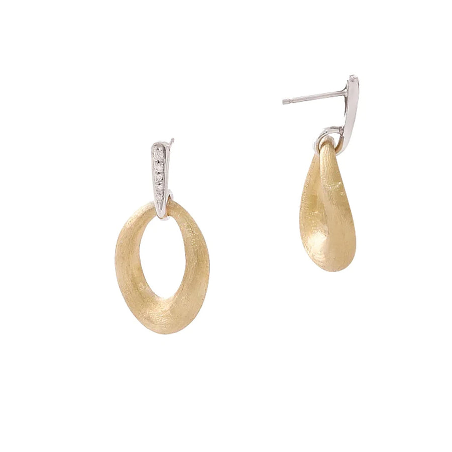 18K Yellow Gold and Diamond Loop Earrings