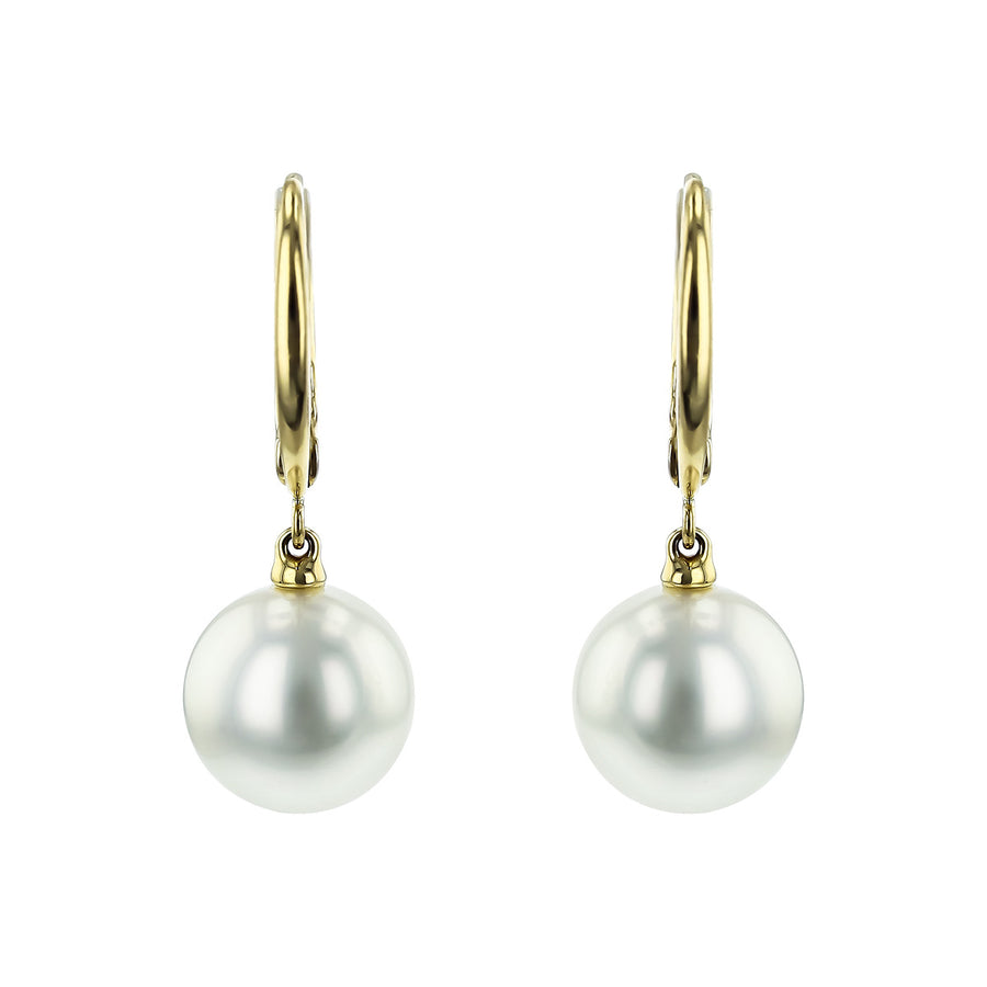 White South Sea Pearl Dangle Earrings