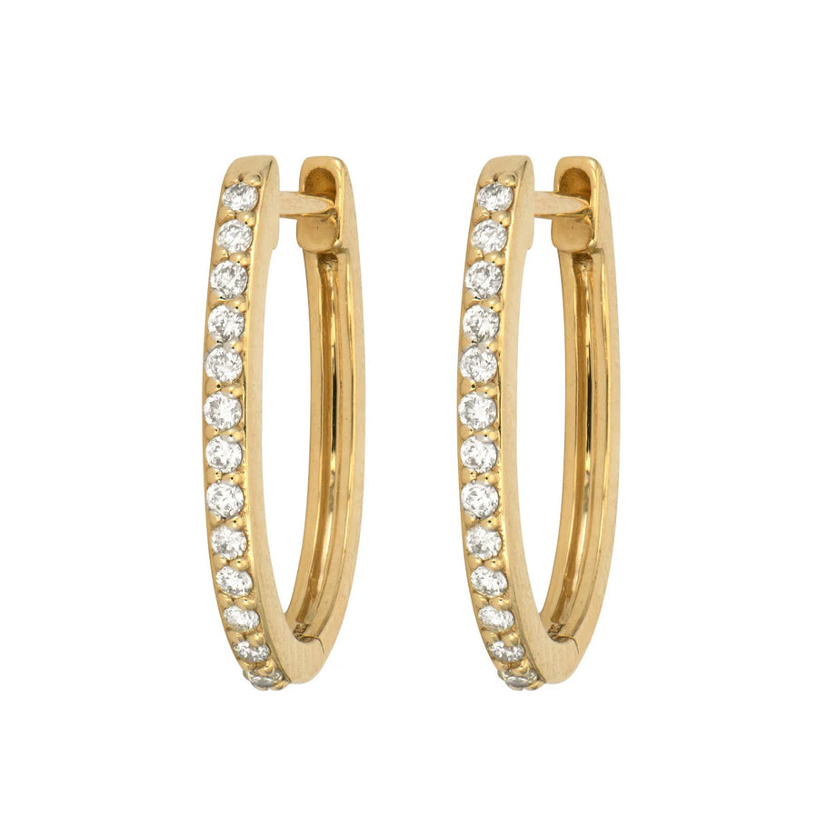 Classic Small Oval Pave Hoops