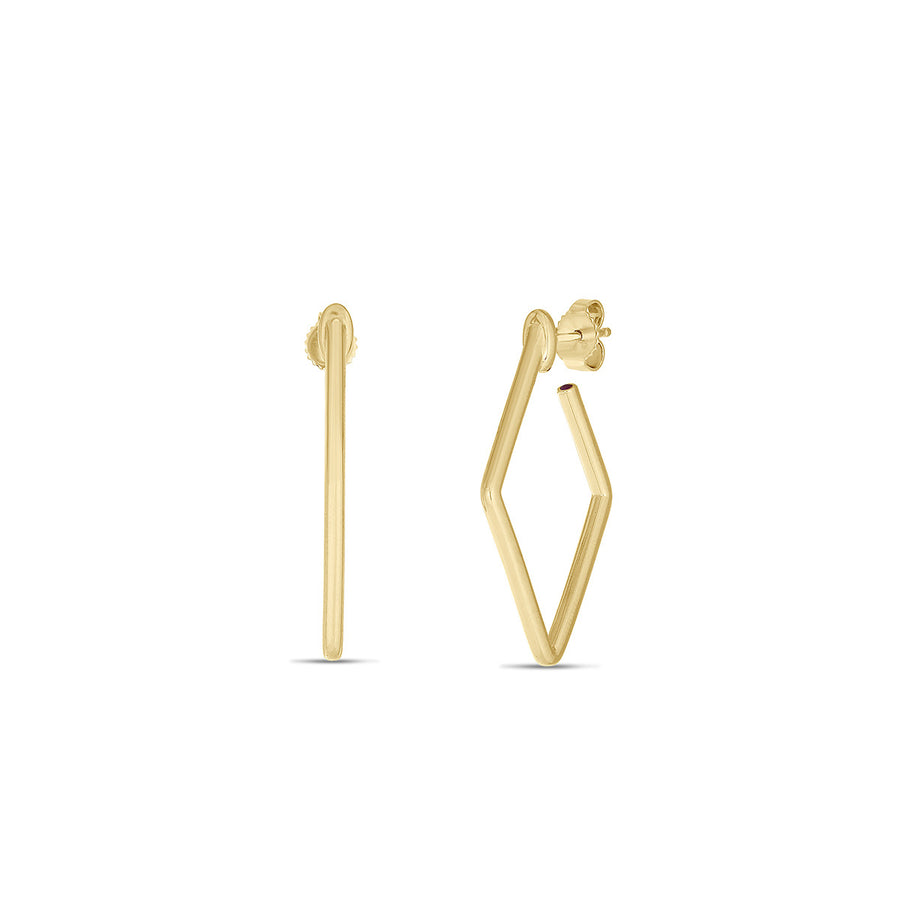 18K Gold Small Square Hoop Earrings