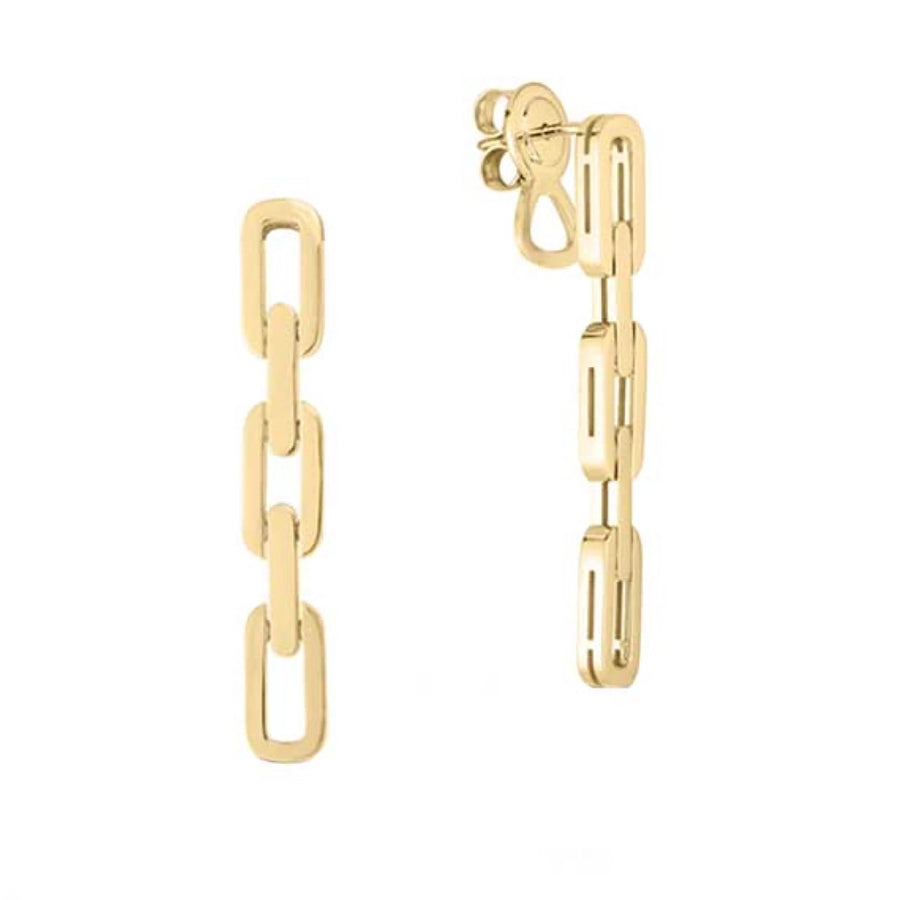 18K Gold Navarra Link Dangle Earrings