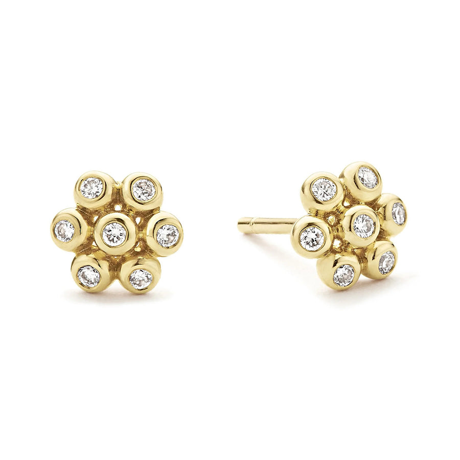 Diamond Flower Stud Earrings
