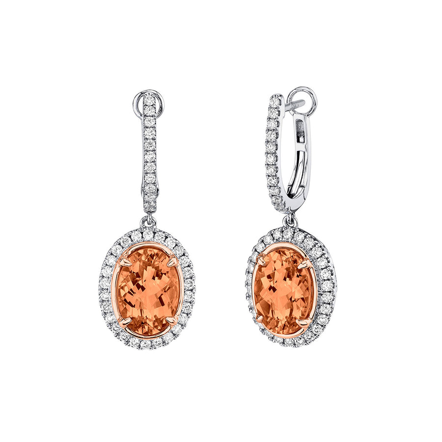 Spice Zircon 18K Gold Huggie Earrings with Diamonds