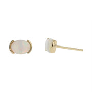 14K Yellow Gold Australian Opal Stud Earrings