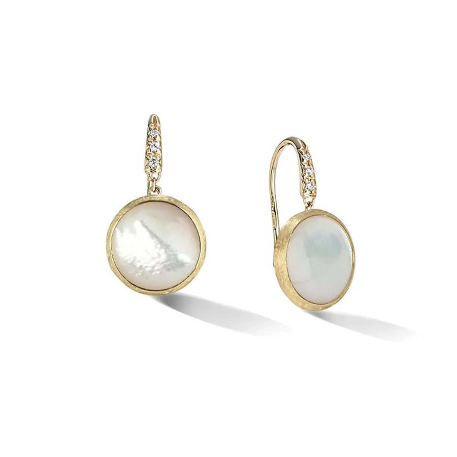 18K Yellow Gold and Diamond Small Drop Earrings