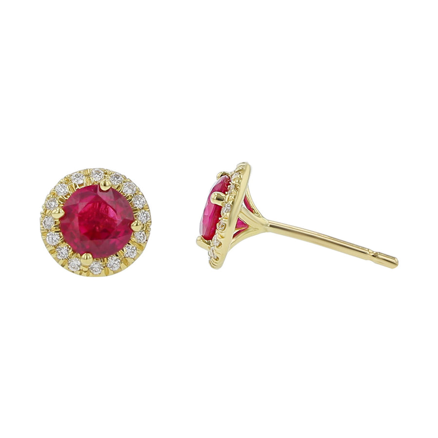 Ruby Halo Earrings