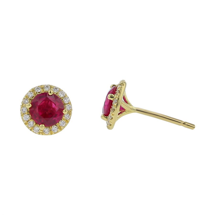 Ruby Halo Earrings