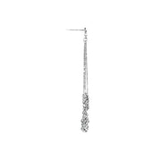 Platinum Double Teardrop Dangle Earrings
