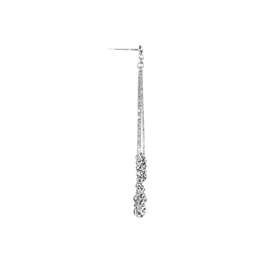 Platinum Double Teardrop Dangle Earrings