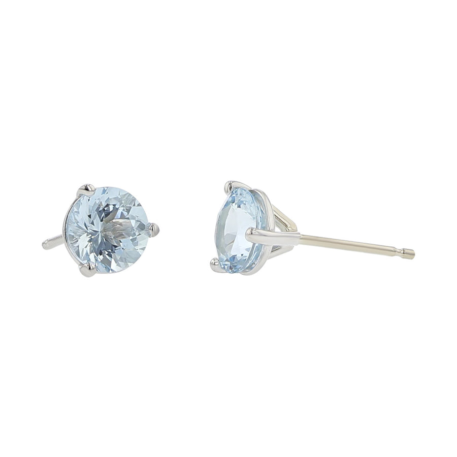 18K White Gold Aquamarine Stud Earrings