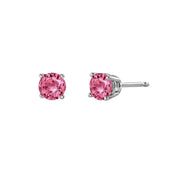 Pink Tourmaline 14K White Gold Stud Earrings