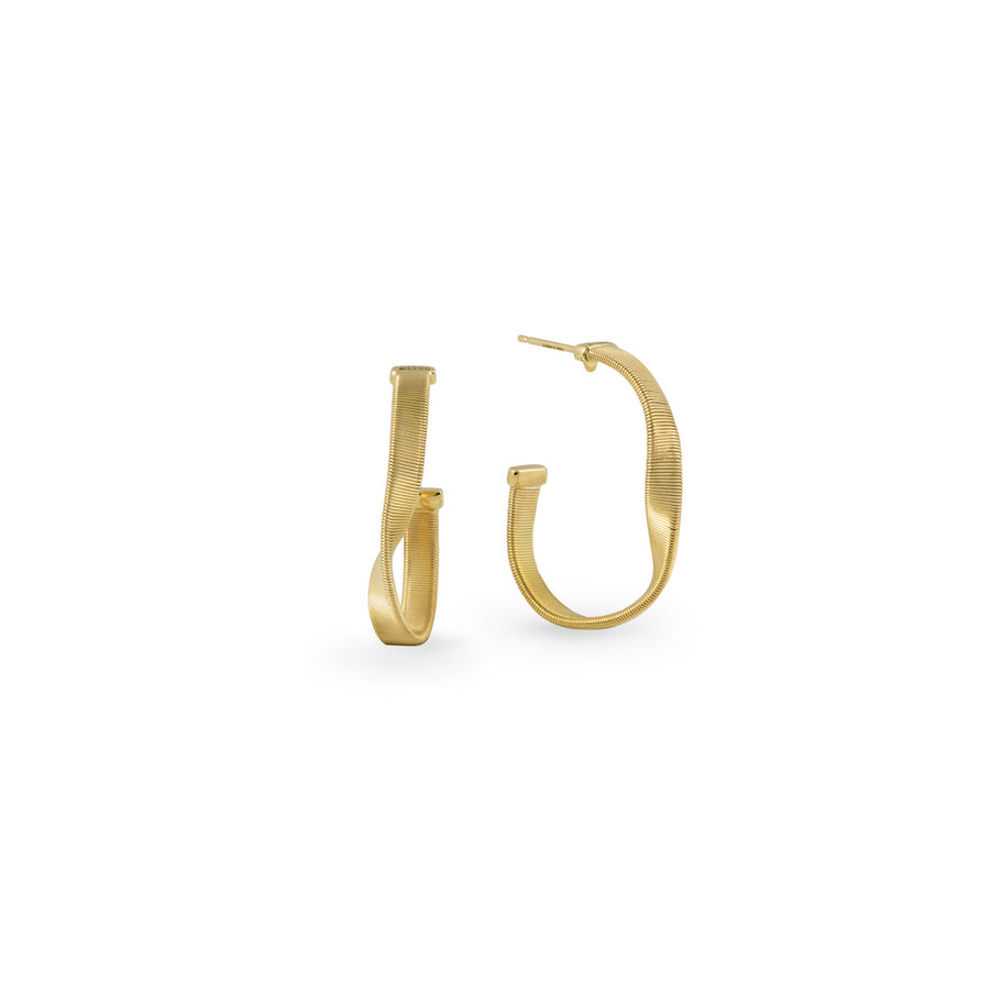 18K Yellow Gold Twisted Hoop Earrings