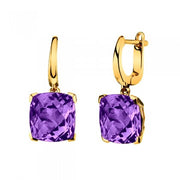 Blue Topaz 14K Yellow Gold Huggie