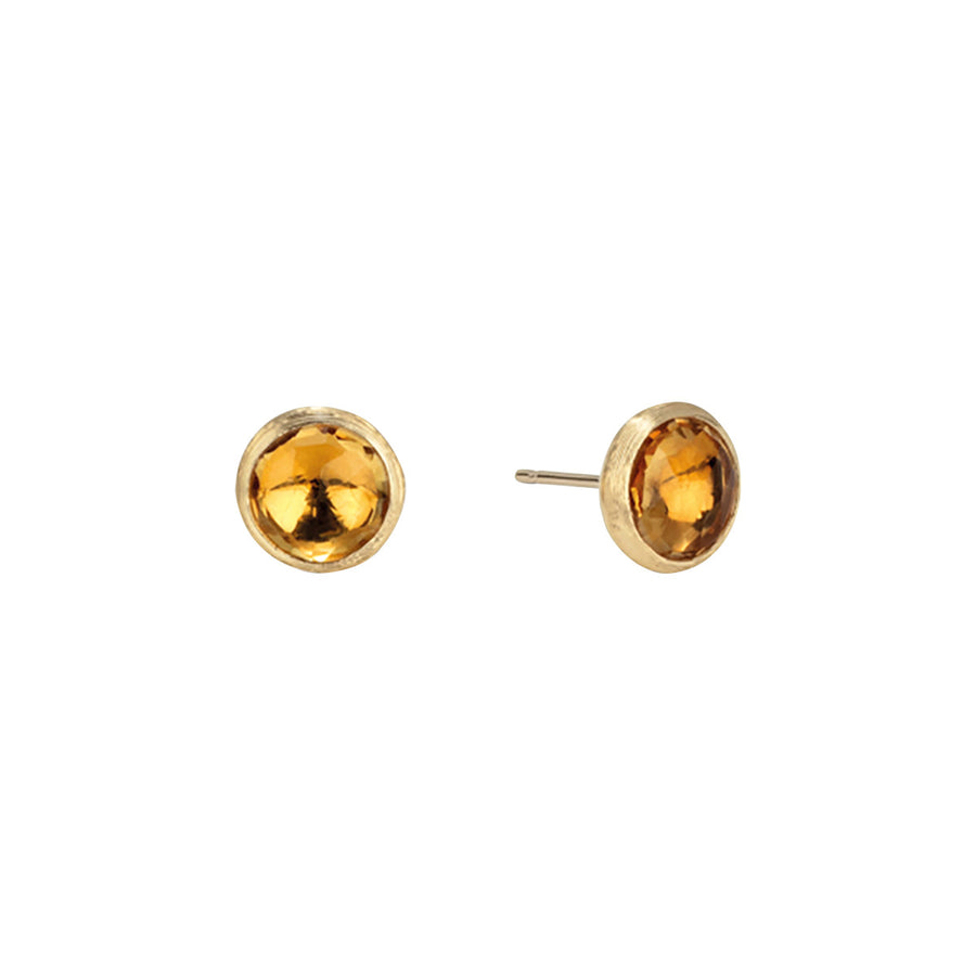 18K Yellow Gold Citrine Stud Earrings