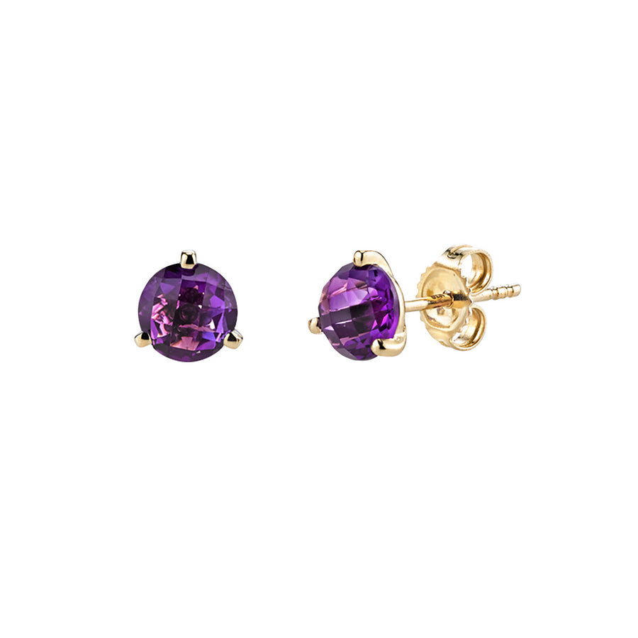 Amethyst 14K Yellow Gold Stud Earrings
