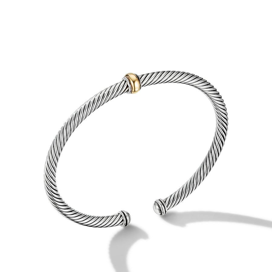 David Yurman Cable Classic Hinged Cuff Bracelet, 18K Yellow Gold Sterling  Silver at 1stDibs