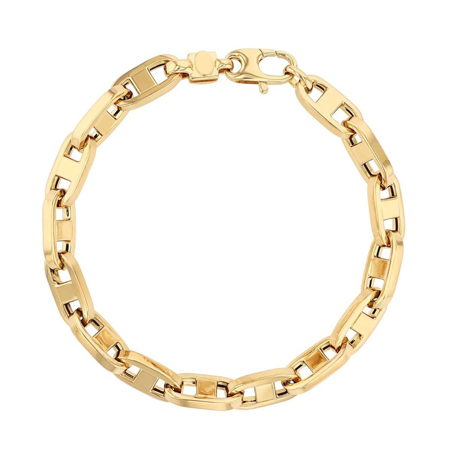 18K Yellow Designer Gold Anchor Link 7-Inch Bracelet