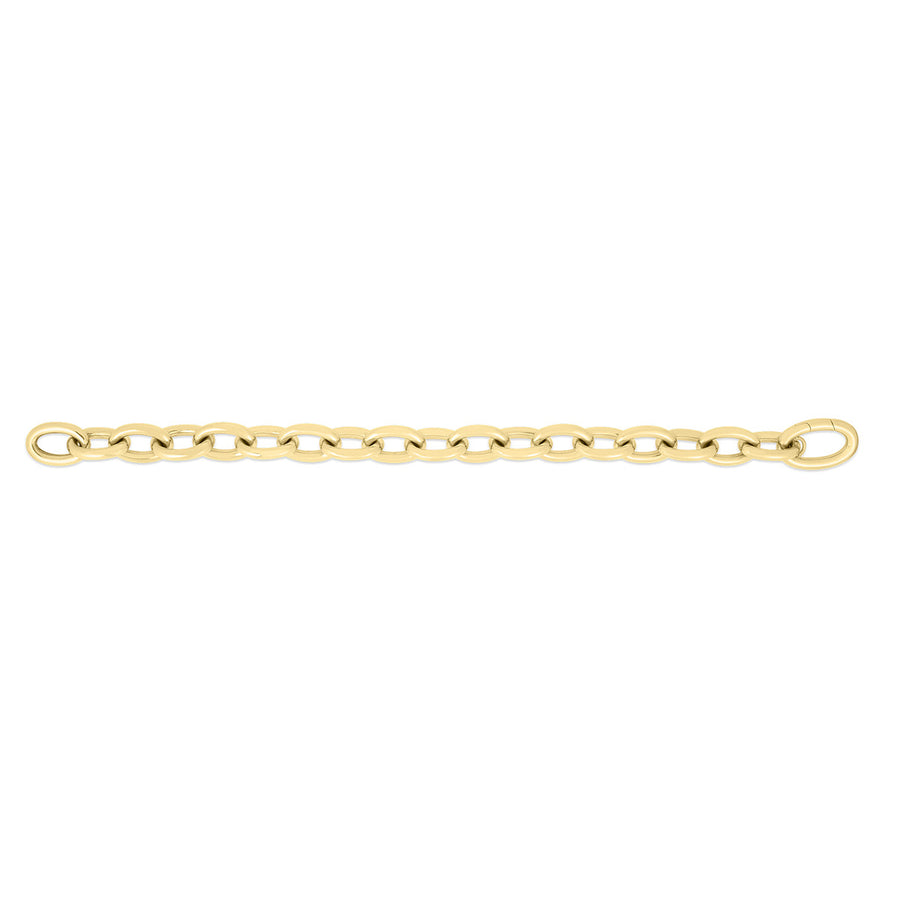 18K Yellow Gold Designer Gold Polished Oval Link Chain Bracelet